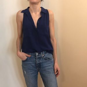 Navy Blue Madewell Sleeveless Blouse